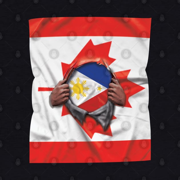 Philippines Flag Canadian Flag Ripped - Gift for Filipino From Philippines by Country Flags